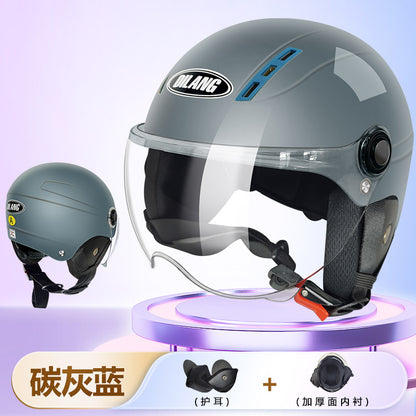 3C certified electric motorcycle helmet summer sun protection Cycling men and women battery half helmet Four Seasons universal helmet