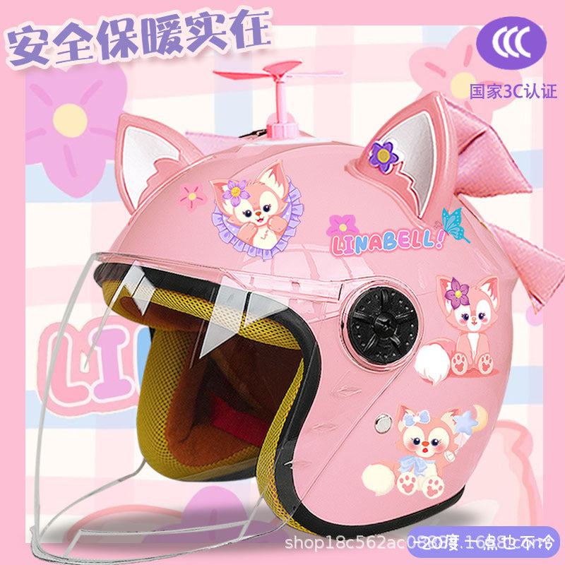 Winter Children's Electric Car Helmet Warm Half Helmet Motorcycle Aileen Nabel Autumn and Winter Cold-proof Helmet