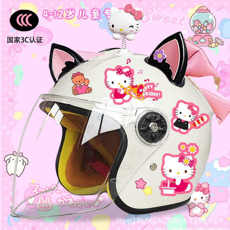Winter Children's Electric Car Helmet Men's and Women's Cute Warm Thickened Half Helmet Motorcycle Full Helmet Autumn and Winter Helmet