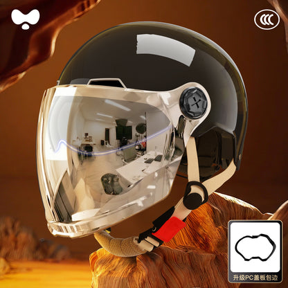 Electric Vehicle Helmet for Women, Sun Protection, 3C Certified, Suitable for All Seasons, Winter Warmth, Battery Motorcycle Safety Helmet for Men