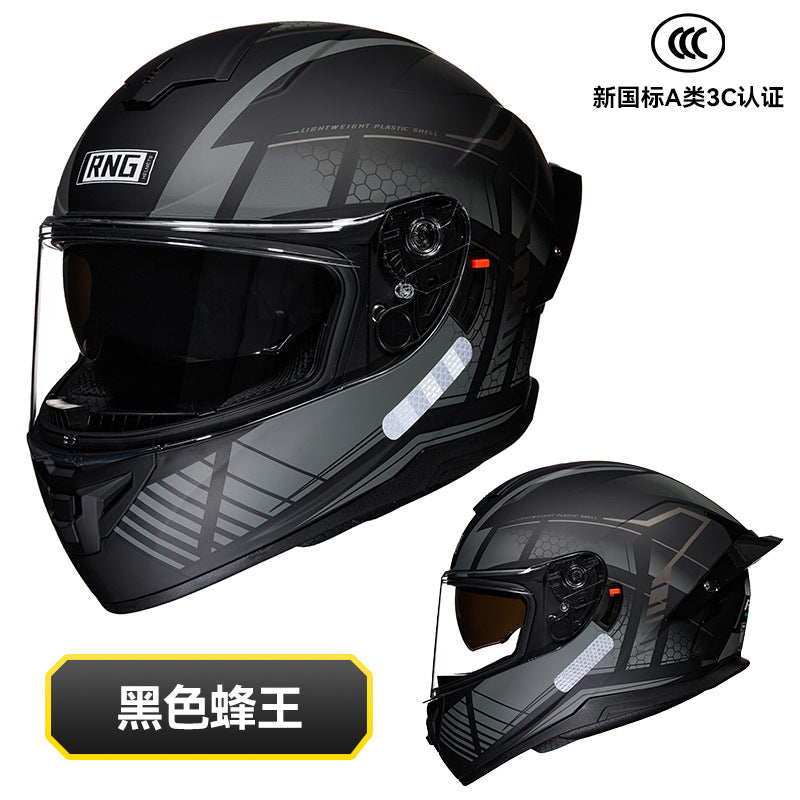 New National Standard 3C/Dot Certified Motorcycle Helmet Dual Lens with Bluetooth Headset Glasses Slot Full Face Motorcycle Helmet