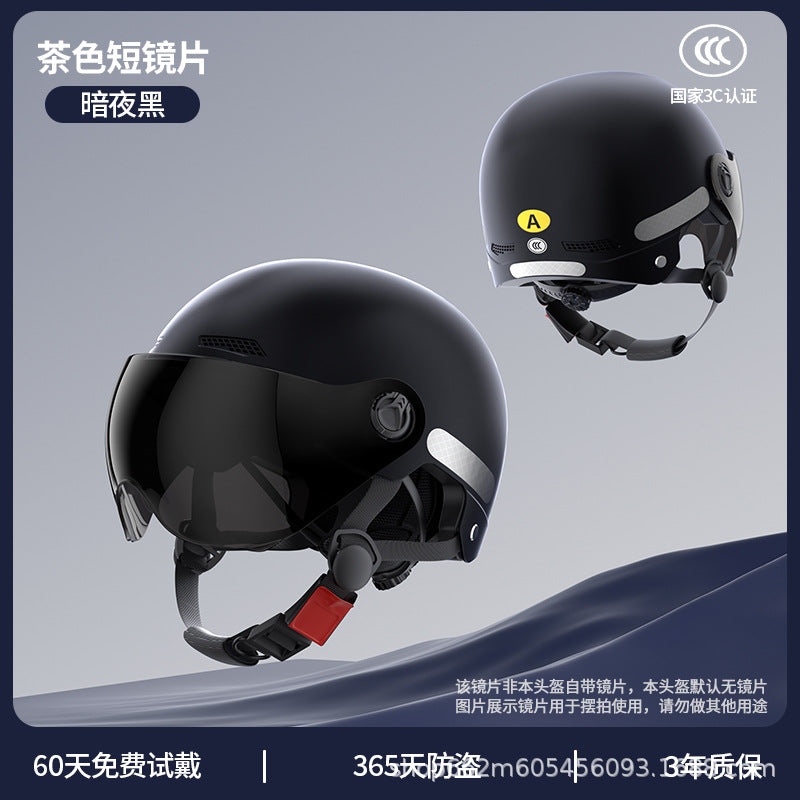 New National Standard 3C Certified Electric Vehicle Helmet for Men and Women in Summer, Lightweight Anti-Collision Half Helmet for Electric Scooters and Motorcycles