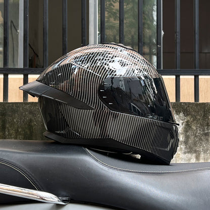Orz3C Certified Motorcycle Helmet Men's and Women's Dual-Lens Full-Face Helmet Summer Personalized Tail Bluetooth Semi-Full Coverage