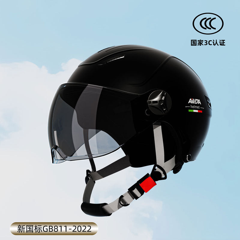 New National Standard 3C Certified Electric Vehicle Helmet Summer Sun Protection Motorcycle Helmet All-Season Universal Half Helmet Lightweight