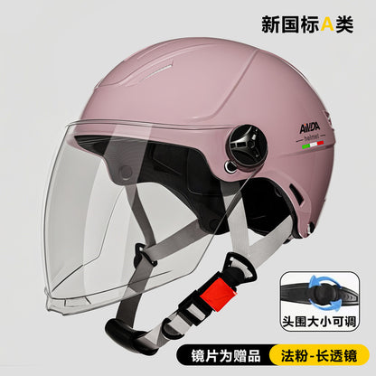 New National Standard 3C Certified Electric Vehicle Helmet Summer Sun Protection Motorcycle Helmet All-Season Universal Half Helmet Lightweight