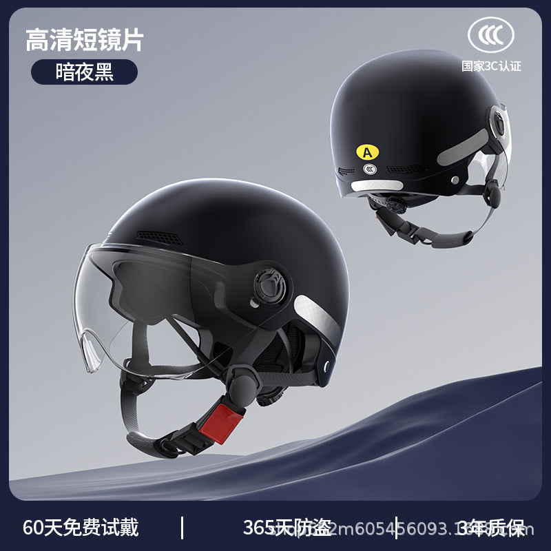 New National Standard 3C Certified Electric Vehicle Helmet for Men and Women in Summer, Lightweight Anti-Collision Half Helmet for Electric Scooters and Motorcycles