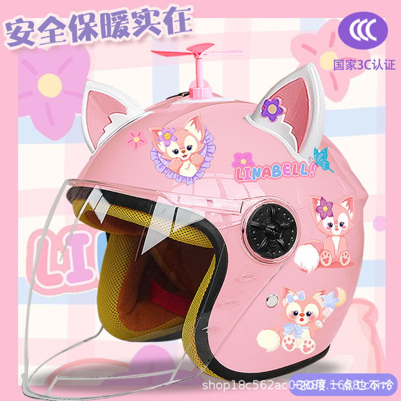 Winter Children's Electric Car Helmet Warm Half Helmet Motorcycle Aileen Nabel Autumn and Winter Cold-proof Helmet
