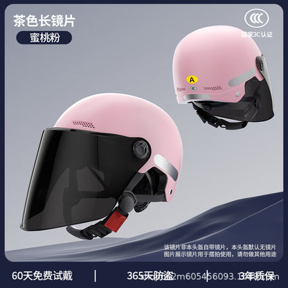 New National Standard 3C Certified Electric Vehicle Helmet for Men and Women in Summer, Lightweight Anti-Collision Half Helmet for Electric Scooters and Motorcycles