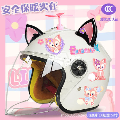 Winter Children's Electric Car Helmet Warm Half Helmet Motorcycle Aileen Nabel Autumn and Winter Cold-proof Helmet