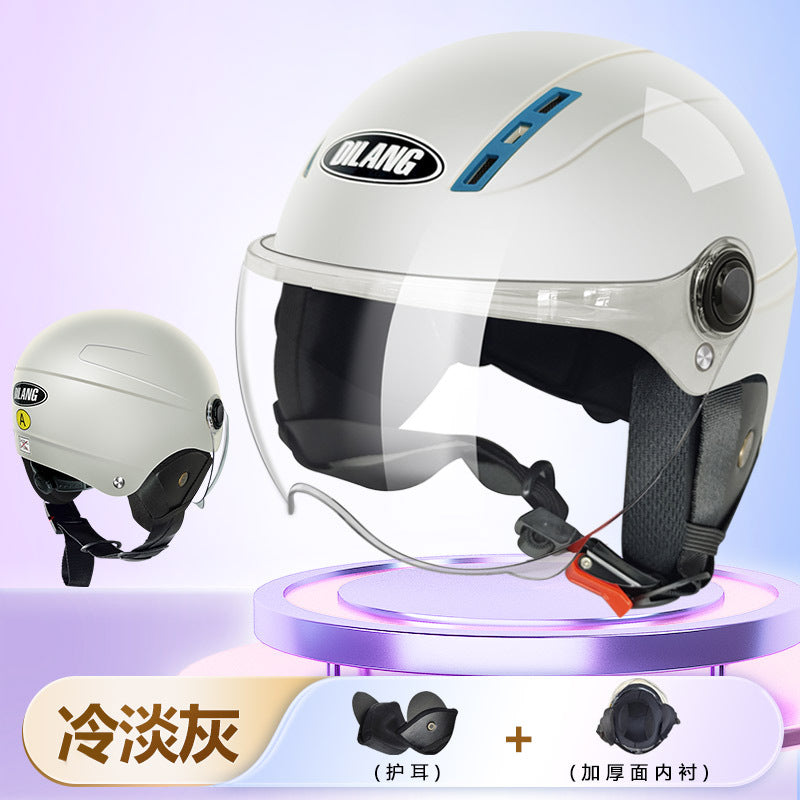 3C certified electric motorcycle helmet summer sun protection Cycling men and women battery half helmet Four Seasons universal helmet