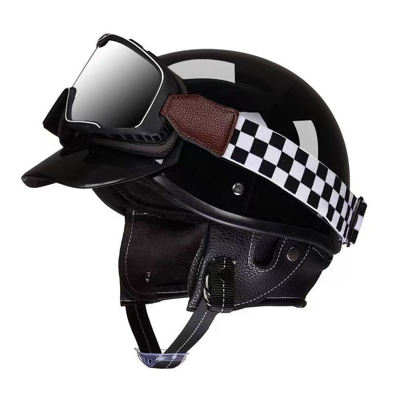 Retro Helmet Motorcycle Half Helmet 3C National Standard Summer Women's Men's Motorcycle Helmet Electric Vehicle Japanese Safety Helmet