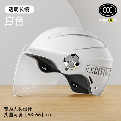 3C Certified Large Electric Car Helmet Men's Four Seasons Universal Helmet Battery Motorcycle plus size Half Helmet Summer Helmet for Women