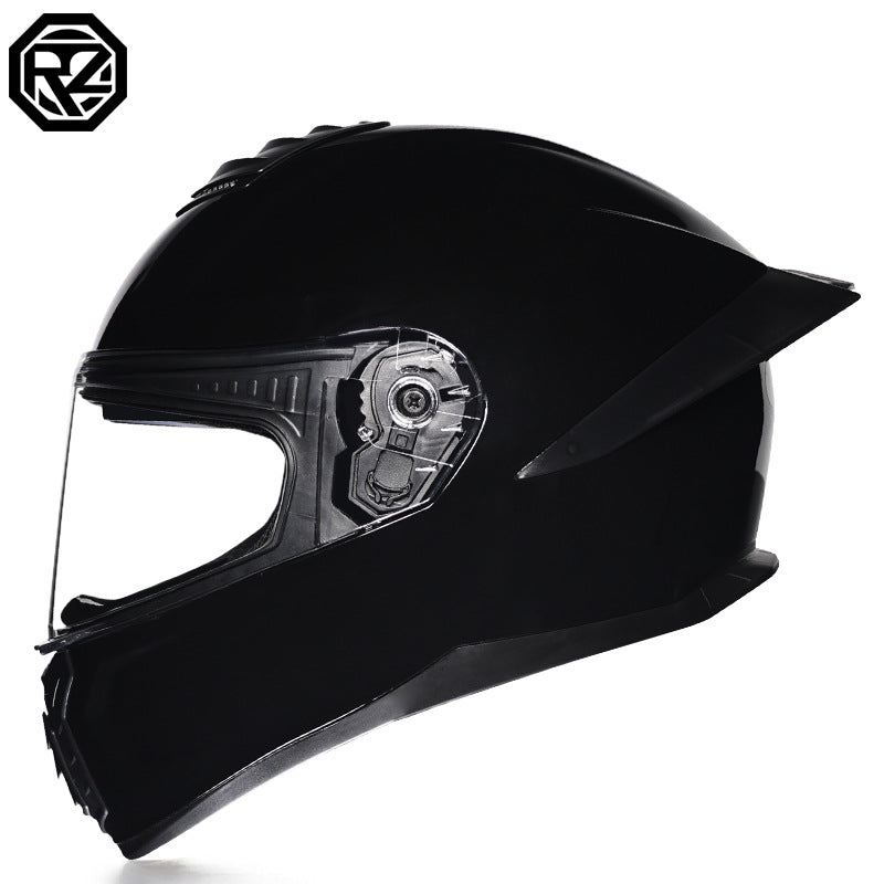 Orz3C Certified Motorcycle Helmet Men's and Women's Dual-Lens Full-Face Helmet Summer Personalized Tail Bluetooth Semi-Full Coverage