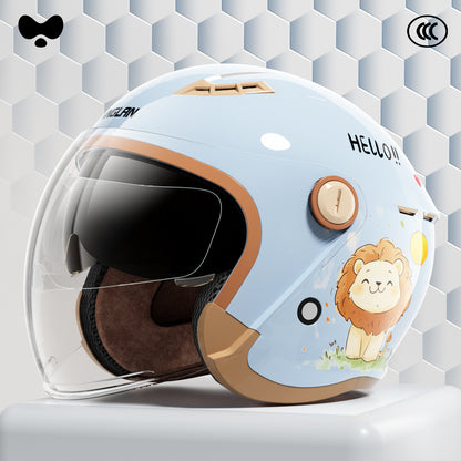 Helmet for Electric Scooter, Women'S, 3C Certified, Suitable for All Seasons, Cute, Winter Warm, Battery Motorcycle Full-Face Helmet, Men's
