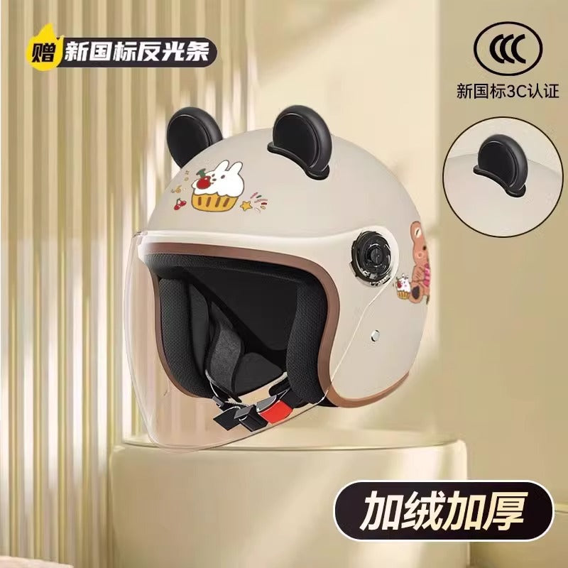 helmet 3c certification electric car men and women four seasons universal battery motorcycle safety helmet winter warm half helmet