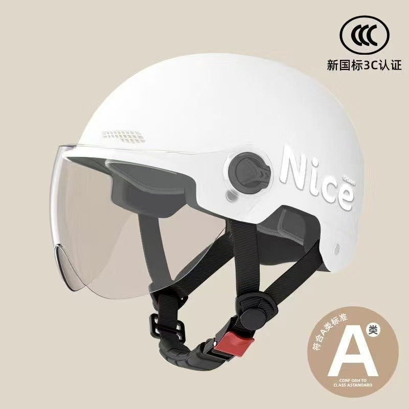 New National Standard 3C Certified Electric Vehicle Helmet for Men and Women, Summer Sun Protection Motorcycle Safety Helmet, Lightweight Half Helmet, Now Available from the Manufacturer