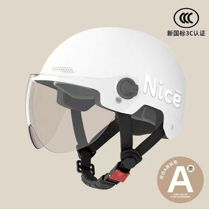 New National Standard 3C Certified Electric Vehicle Helmet for Men and Women, Summer Sun Protection Motorcycle Safety Helmet, Lightweight Half Helmet, Now Available from the Manufacturer