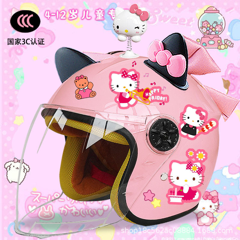 Winter Children's Electric Car Helmet Men's and Women's Cute Warm Thickened Half Helmet Motorcycle Full Helmet Autumn and Winter Helmet