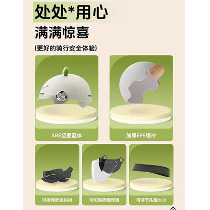 2025 new helmet electric car female cute new national standard 3C certification motorcycle hat summer