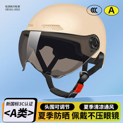 EleCtriC VehiCle Helmet for Men and Women in Summer Sun ProteCtion EleCtriC VehiCle Helmet 3C Certified Lightweight Half Helmet ManufaCturer Spot DireCt Supply