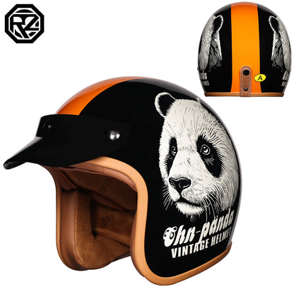 Orz Retro Helmet Motorcycle Safety Helmet High Color Value Pedal Motorcycle Three and a Half Helmet Men and Women Four Seasons