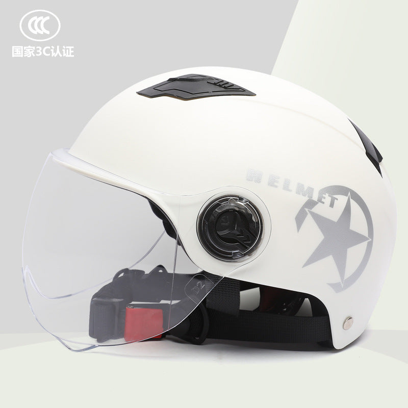 ABS material helmet battery car helmet 3C certification electric car helmet men and women four seasons universal summer helmet