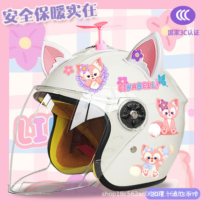 Winter Children's Electric Car Helmet Warm Half Helmet Motorcycle Aileen Nabel Autumn and Winter Cold-proof Helmet