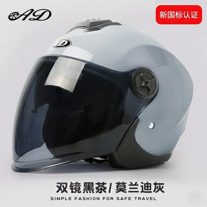 Foreign Trade Specializes in Electric Vehicle Helmets for Men and Women, Universal Motorcycle Ad Half Helmets for All Seasons, Autumn and Winter Warm Safety Helmets