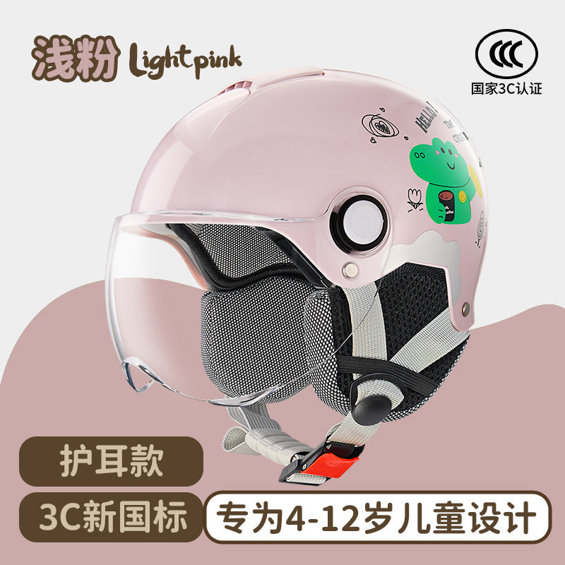 New National Standard 3C Certified Electric Vehicle Kidsren's Helmet Safety Helmet Motorcycle Male and Female Baby Summer Kidsren's Helmet