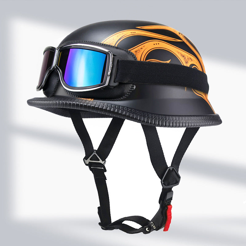 Cross-Border Exclusive Dot German-Style Soldier Helmet, Vintage Helmet, Scooter Cruiser Half Helmet, Unisex, Dot Certified