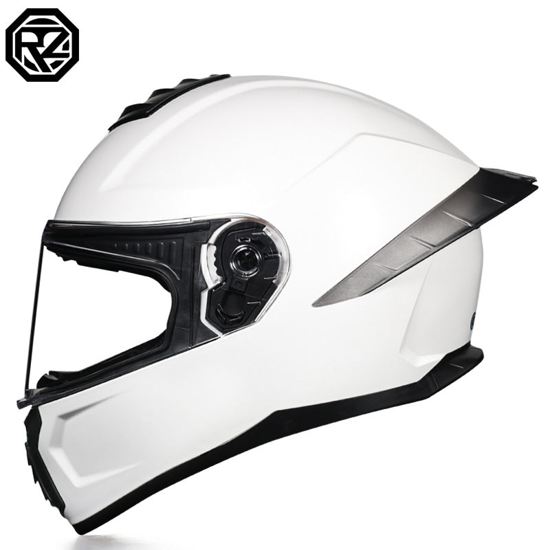 Orz3C Certified Motorcycle Helmet Men's and Women's Dual-Lens Full-Face Helmet Summer Personalized Tail Bluetooth Semi-Full Coverage