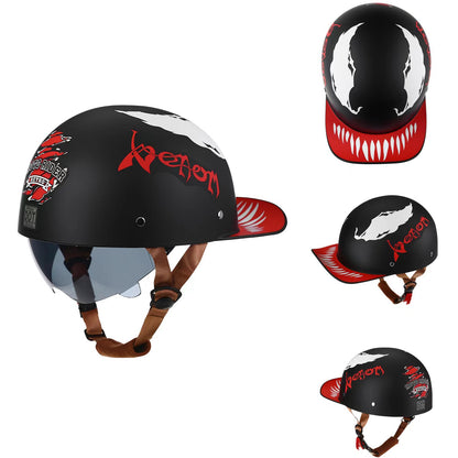 Jiarui Cross-Border Retro Electric Scooter Motorcycle Helmet for Men and Women, Small Helmet for Electric Vehicles, Baseball Cap, Safety Helmet