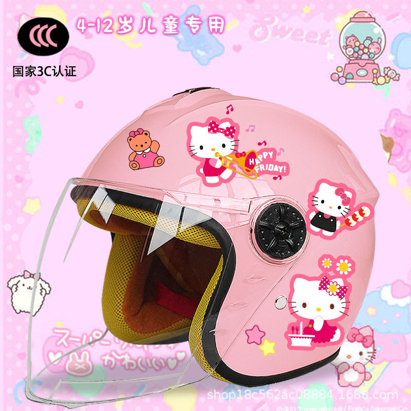 Winter Children's Electric Car Helmet Men's and Women's Cute Warm Thickened Half Helmet Motorcycle Full Helmet Autumn and Winter Helmet