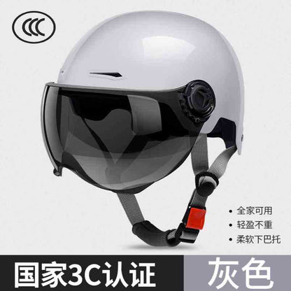 Electric Motorcycle Helmet Men's and Women's Safety Hat Autumn and Winter Four Seasons Battery Car Riding Half Helmet