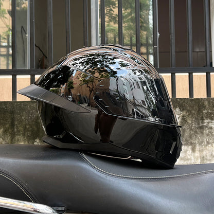 Orz3C Certified Motorcycle Helmet Men's and Women's Dual-Lens Full-Face Helmet Summer Personalized Tail Bluetooth Semi-Full Coverage