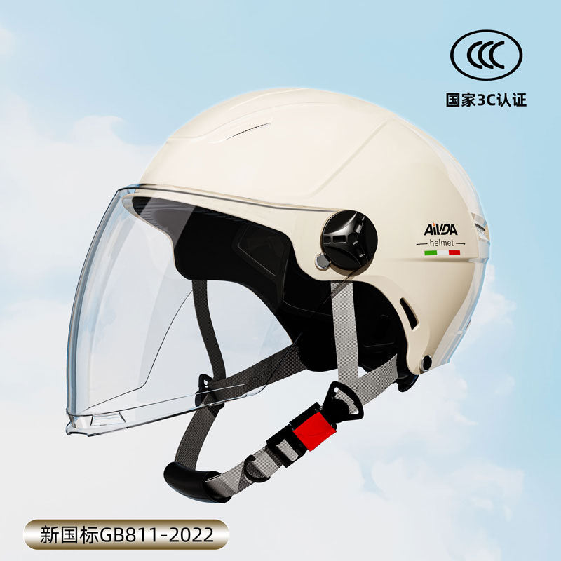 New National Standard 3C Certified Electric Vehicle Helmet Summer Sun Protection Motorcycle Helmet All-Season Universal Half Helmet Lightweight