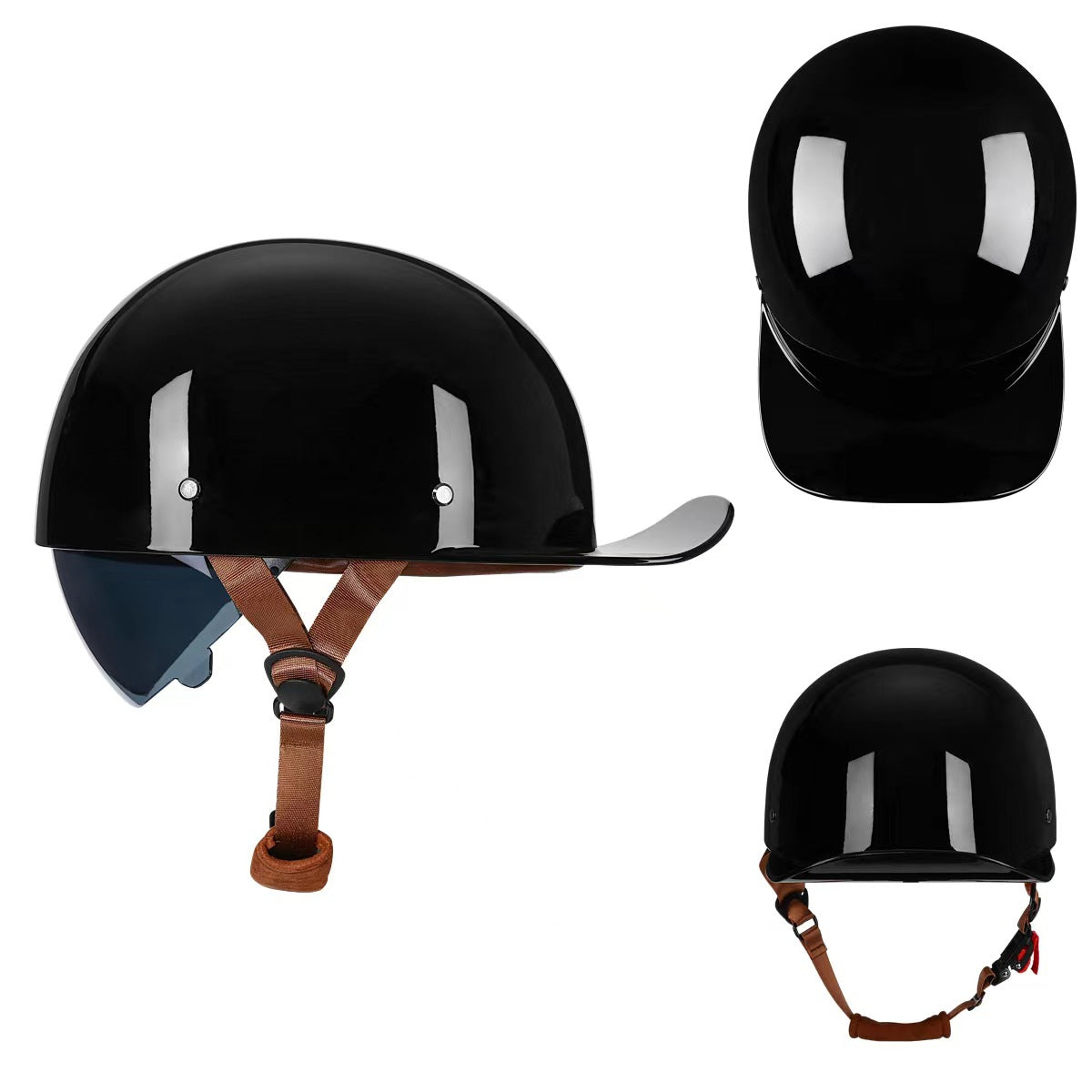 Jiarui Cross-Border Retro Electric Scooter Motorcycle Helmet for Men and Women, Small Helmet for Electric Vehicles, Baseball Cap, Safety Helmet