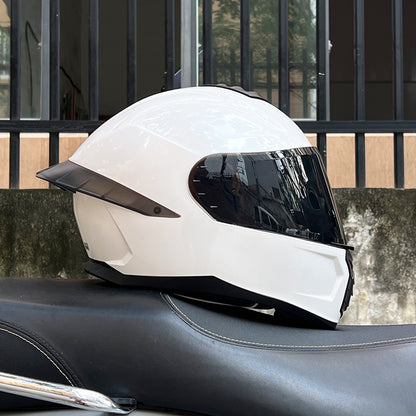 Orz3C Certified Motorcycle Helmet Men's and Women's Dual-Lens Full-Face Helmet Summer Personalized Tail Bluetooth Semi-Full Coverage