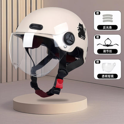 New National Standard 3C Safety Men's and Women's Breathable Universal Family Head Protection Summer Battery Motorcycle Electric Vehicle Helmet