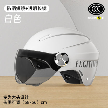 3C Certified Large Electric Car Helmet Men's Four Seasons Universal Helmet Battery Motorcycle plus size Half Helmet Summer Helmet for Women