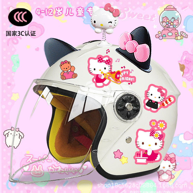 Winter Children's Electric Car Helmet Men's and Women's Cute Warm Thickened Half Helmet Motorcycle Full Helmet Autumn and Winter Helmet