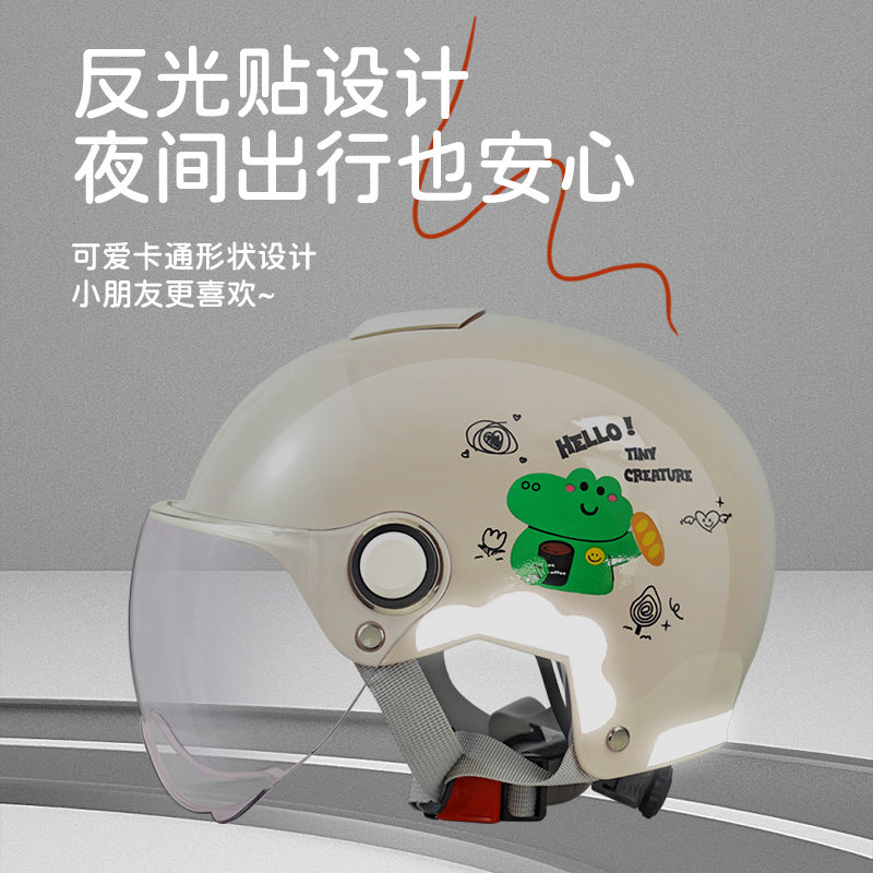 New National Standard 3C Certified Electric Vehicle Kidsren's Helmet Safety Helmet Motorcycle Male and Female Baby Summer Kidsren's Helmet
