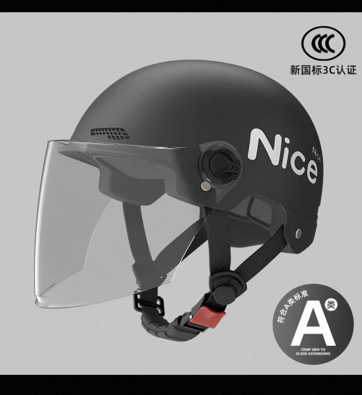New National Standard 3C Certified Electric Vehicle Helmet for Men, Summer, Women's Battery Motorcycle Half Helmet, Lightweight Anti-Collision Helmet