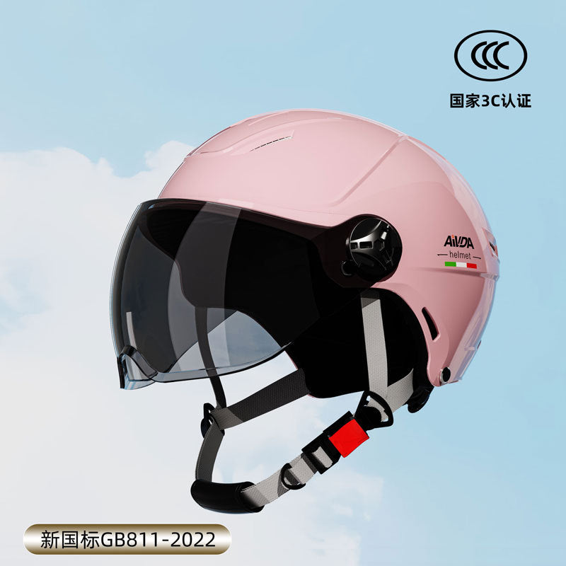 New National Standard 3C Certified Electric Vehicle Helmet Summer Sun Protection Motorcycle Helmet All-Season Universal Half Helmet Lightweight