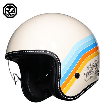 Orz Retro Helmet for Men and Women 3C Certified Motorcycle Half Helmet for Girls Winter Universal Four-Season Electric Motorcycle