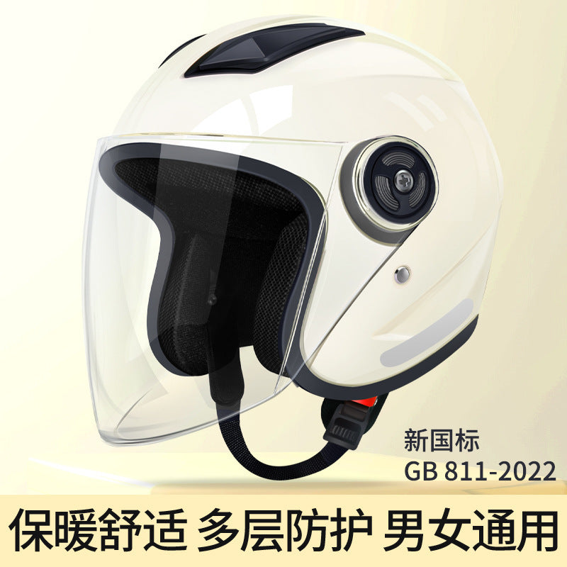 Electric car helmet GB certification four seasons universal helmet half helmet non-motorcycle new GB rainproof riding HD