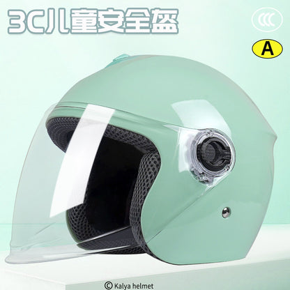 New National Standard 3C Certified Kidsren's Helmet for Boys and Girls, Universal Autumn and Winter Electric Motorcycle Helmet for Cycling