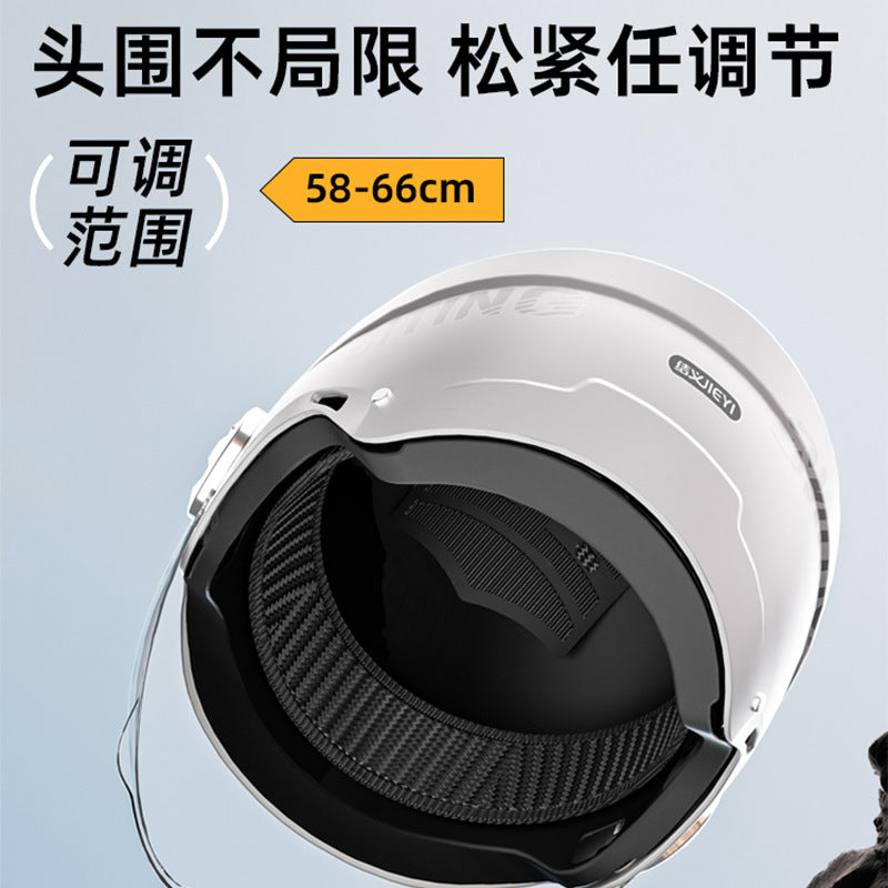 3C Certified Large Electric Car Helmet Men's Four Seasons Universal Helmet Battery Motorcycle plus size Half Helmet Summer Helmet for Women