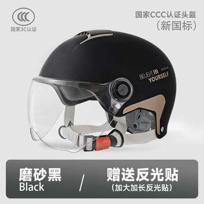 3C Certified Electric Vehicle Helmet for Men and Women Battery Motorcycle 2025 New Summer Half Helmet All-Season Safety Helmet