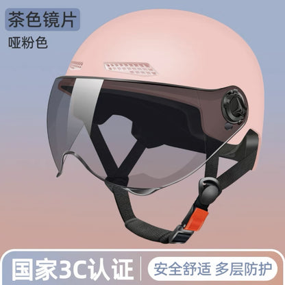 3C certified electric battery car helmet women's summer sun protection breathable helmet motorcycle riding helmet Four Seasons half helmet